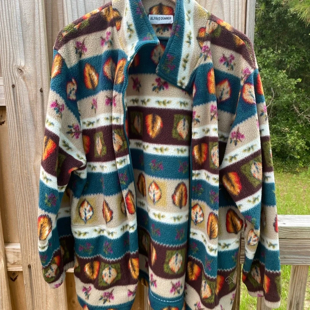 Alfred Dunner Multicolor Fleece Jacket - Picture 3 of 3